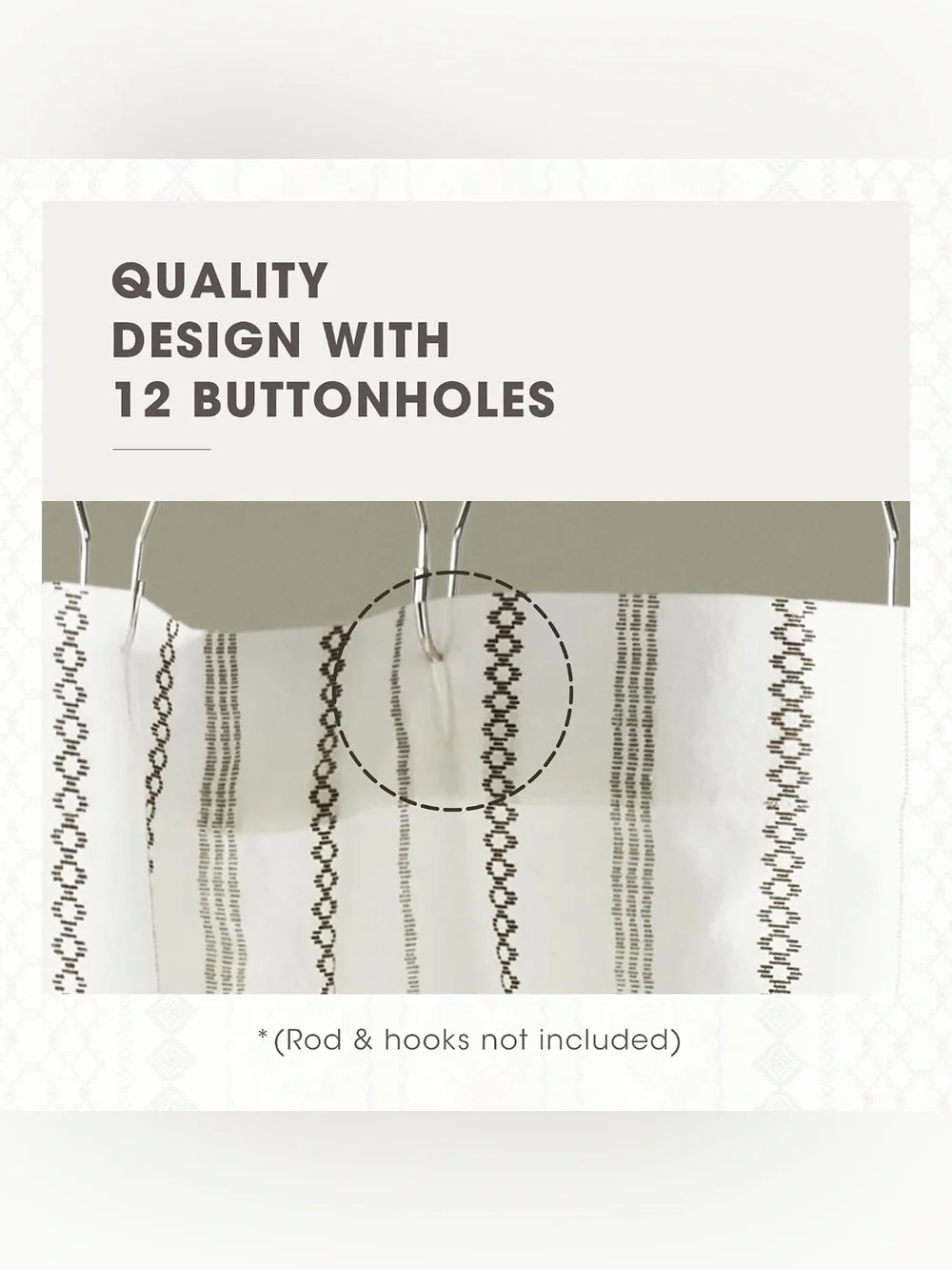 INK+IVY Imani Tufted Chenille 100% Cotton Shower Curtains Machine Washable ivory